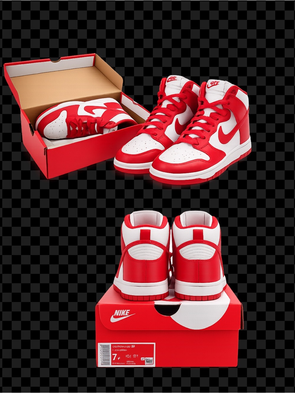 Nike Red and White High-Top Sneakers with Box